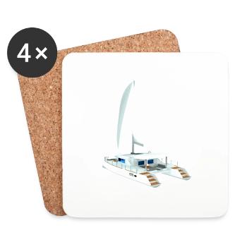 Katamaran 3D Back - Untersetzer (4er-Set) - Weiß - Vorne