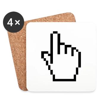 Pixel hand - Coasters (set of 4) - white - Front