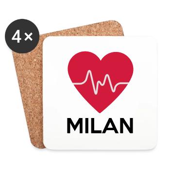 heart Milan - Coasters (set of 4) - white - Front