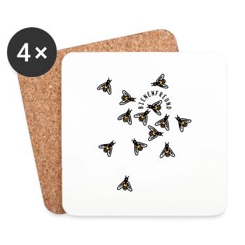 Bienen - Untersetzer (4er-Set) - Weiß - Vorne