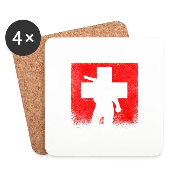 Tell - Svizzero - Orgoglioso - Coasters (set of 4) - white - Front