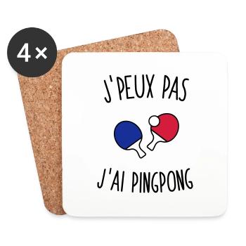 J'peux pas j'ai pingpong - Dessous de verre (lot de 4) - blanc - Devant