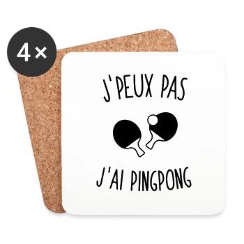 J'peux pas j'ai pinpong 1c - Dessous de verre (lot de 4) - blanc - Devant