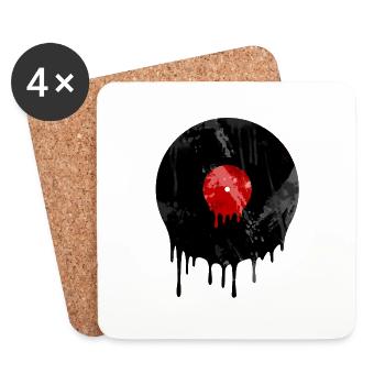 Vinyl - Dessous de verre (lot de 4) - blanc - Devant