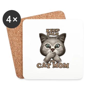 KEEP CALM I'M CAT MOM - Coasters (set of 4) - white - Front