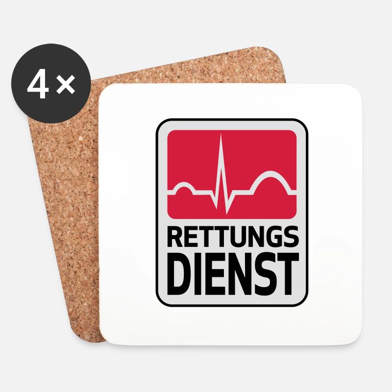 Rettungsdienst - Untersetzer (4er-Set) - Weiß