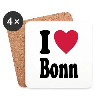 I love Bonn - Coasters (set of 4) - white - Front