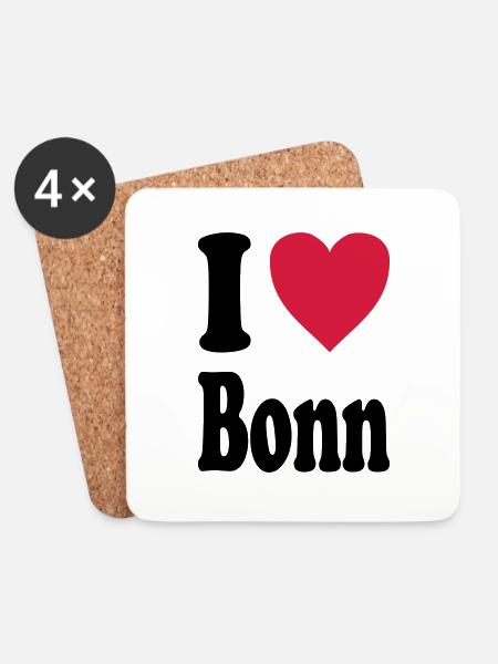 I love Bonn - Untersetzer (4er-Set) - Weiß