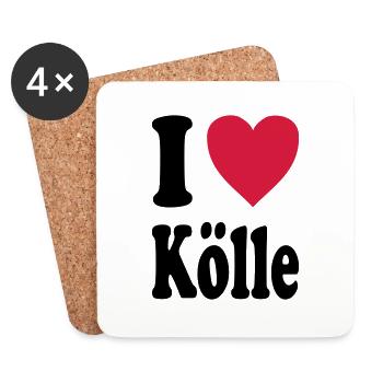 I love Cologne (Cologne / Cologne) - Coasters (set of 4) - white - Front