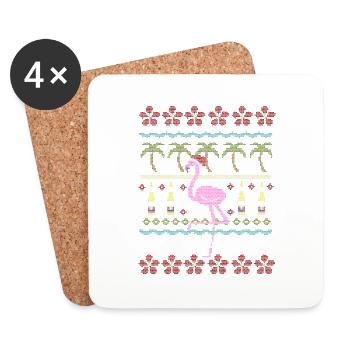 Flamingo - Dessous de verre (lot de 4) - blanc - Devant
