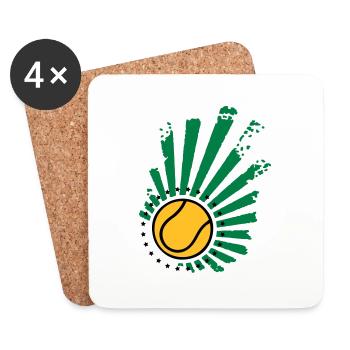 Design de tennis (Stars) - Dessous de verre (lot de 4) - blanc - Devant