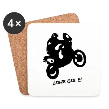 Motorrad - Leider geil - Untersetzer (4er-Set) - Weiß - Vorne