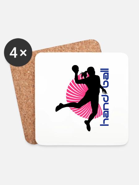 Spirale Handballerin - Untersetzer (4er-Set) - Weiß