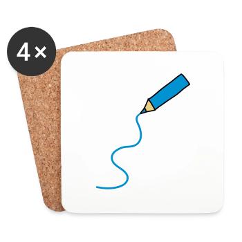 easy_drawing_3c - Dessous de verre (lot de 4) - blanc - Devant