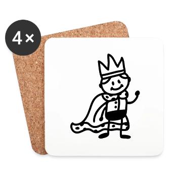 little king - line - Coasters (set of 4) - white - Front