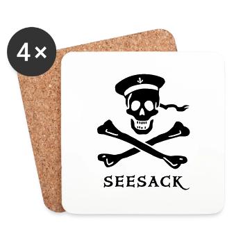 ~ Seesack ~ - Untersetzer (4er-Set) - Weiß - Vorne