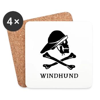 ~ Windhund ~ - Untersetzer (4er-Set) - Weiß - Vorne