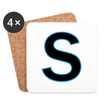 Buchstaben s Vektor - Untersetzer (4er-Set) - Weiß - Vorne