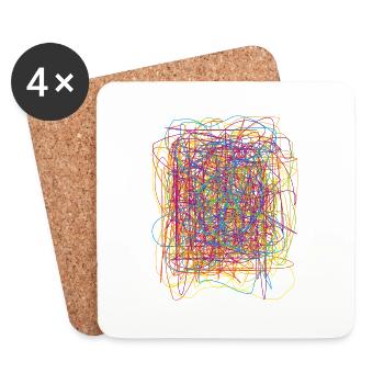 Chaos Farben - Untersetzer (4er-Set) - Weiß - Vorne