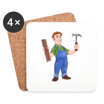 carpenter carpenter joiner carpenter joiner8 - Coasters (set of 4) - white - Front