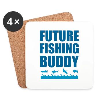 future fishing buddy - Coasters (set of 4) - white - Front