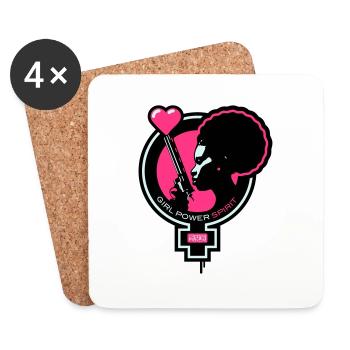 Girl-Power-Spirit-01-customizable - Dessous de verre (lot de 4) - blanc - Devant