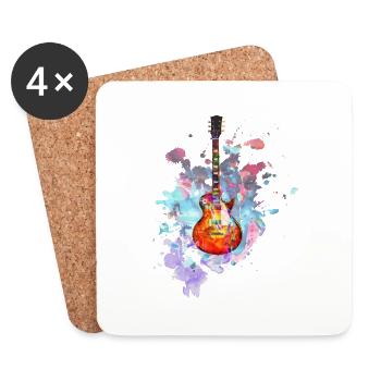 Les Paul Guitar Splash - Coasters (set of 4) - white - Front