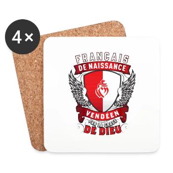 Vendéen Grâce de Dieu - Dessous de verre (lot de 4) - blanc - Devant