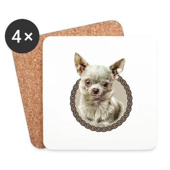 Chihuahua 001 - Coasters (set of 4) - white - Front