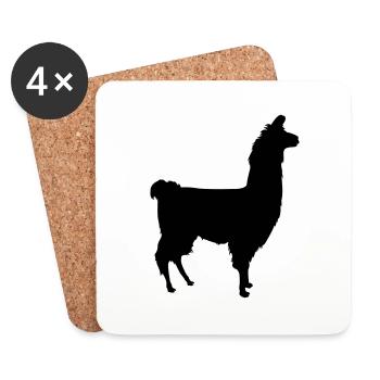 Lama Silhouette - Untersetzer (4er-Set) - Weiß - Vorne