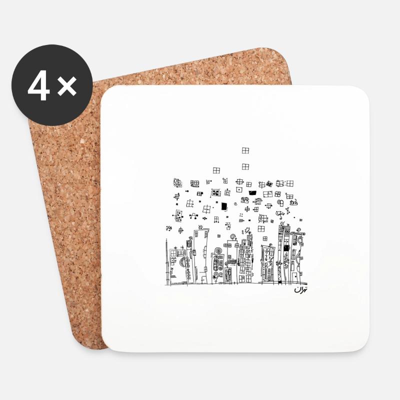 Tehran - Coasters (set of 4) - white
