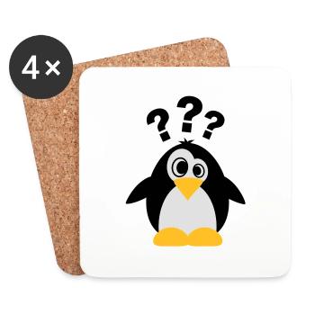 Dummer Pinguin - Untersetzer (4er-Set) - Weiß - Vorne