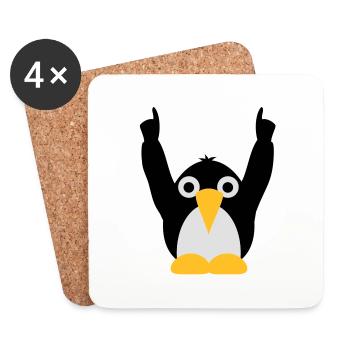 party_pinguine_f3 - Coasters (set of 4) - white - Front