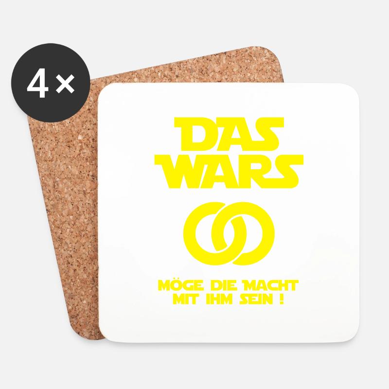 DAS WARS - Möge die Macht mit ihm sein Geschenidee - Untersetzer (4er-Set) - Weiß