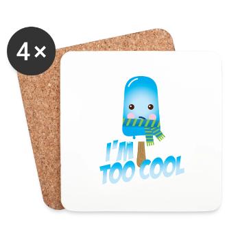 Funny to cool spell cute ice cream in summer - Coasters (set of 4) - white - Front