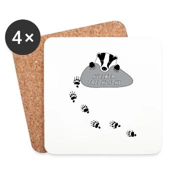 smaller frechdachs badger cheeky track animal paw - Coasters (set of 4) - white - Front