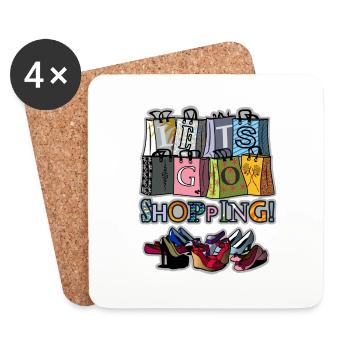 Shopping - Dessous de verre (lot de 4) - blanc - Devant