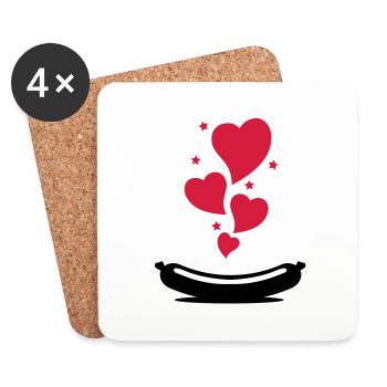 love_wurst_f2 - Untersetzer (4er-Set) - Weiß - Vorne