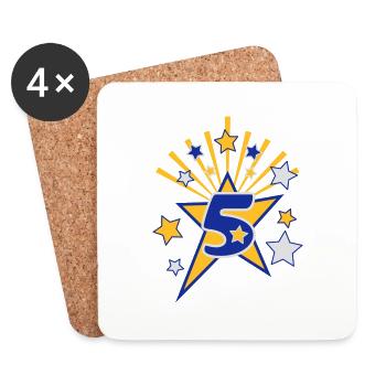 BirthdayStar5 - Untersetzer (4er-Set) - Weiß - Vorne