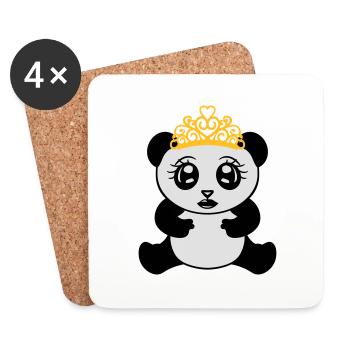 weiblich maedchen prinzessin krone koenigin schoen - Untersetzer (4er-Set) - Weiß - Vorne