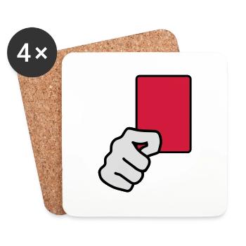 rote_karte__f3 - Coasters (set of 4) - white - Front