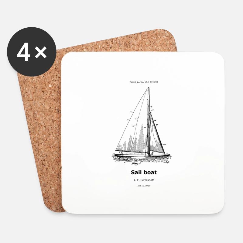 Sail boat - Untersetzer (4er-Set) - Weiß