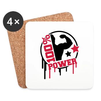 power_100_splat_co2 - Coasters (set of 4) - white - Front