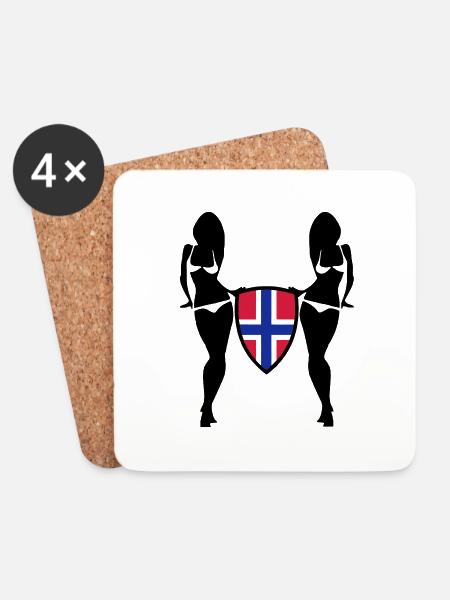 norwegen - Untersetzer (4er-Set) - Weiß