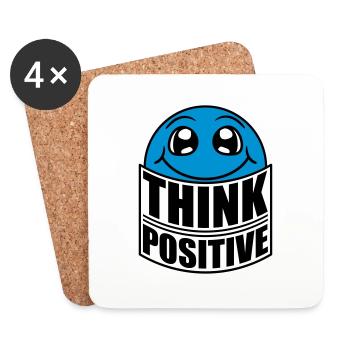 Think Think Cool Think Positive Stay Positive - Coasters (set of 4) - white - Front