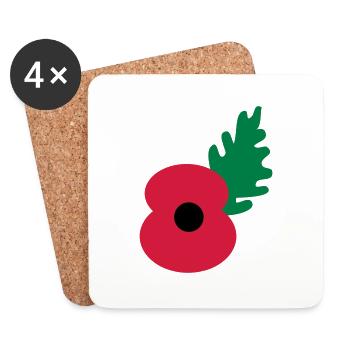 poppy flower by_patjila - Coasters (set of 4) - white - Front