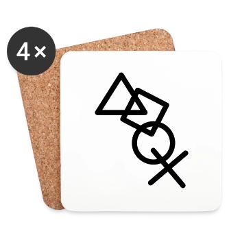 Cool X square triangle icons controller game kre - Coasters (set of 4) - white - Front