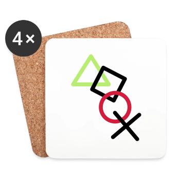 X square triangle icons controller game circle lo - Coasters (set of 4) - white - Front