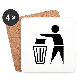 garbage_can - Untersetzer (4er-Set) - Weiß - Vorne