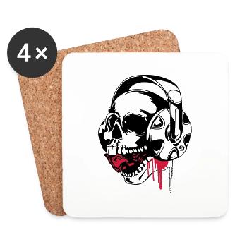 skull music vect by customstyle - Dessous de verre (lot de 4) - blanc - Devant
